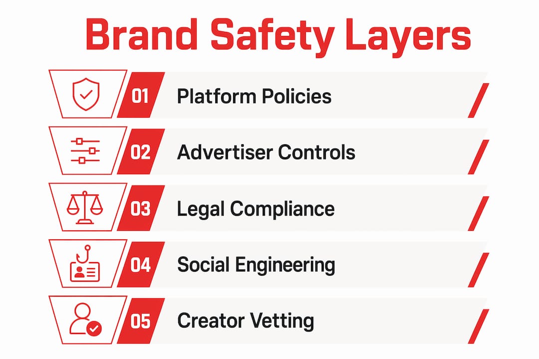 Infographic showing layered brand safety controls