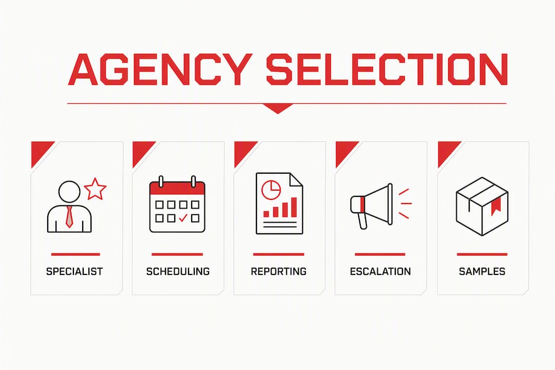 Infographic outlining viral agency selection criteria