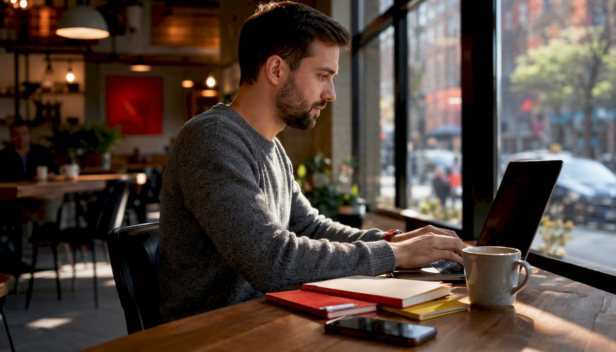 Marketing professional building UTM links at desk