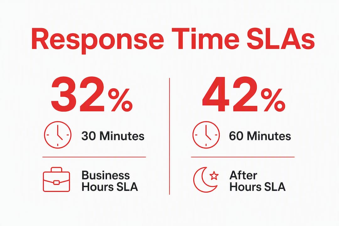 Infographic showing Twitter customer support response time targets