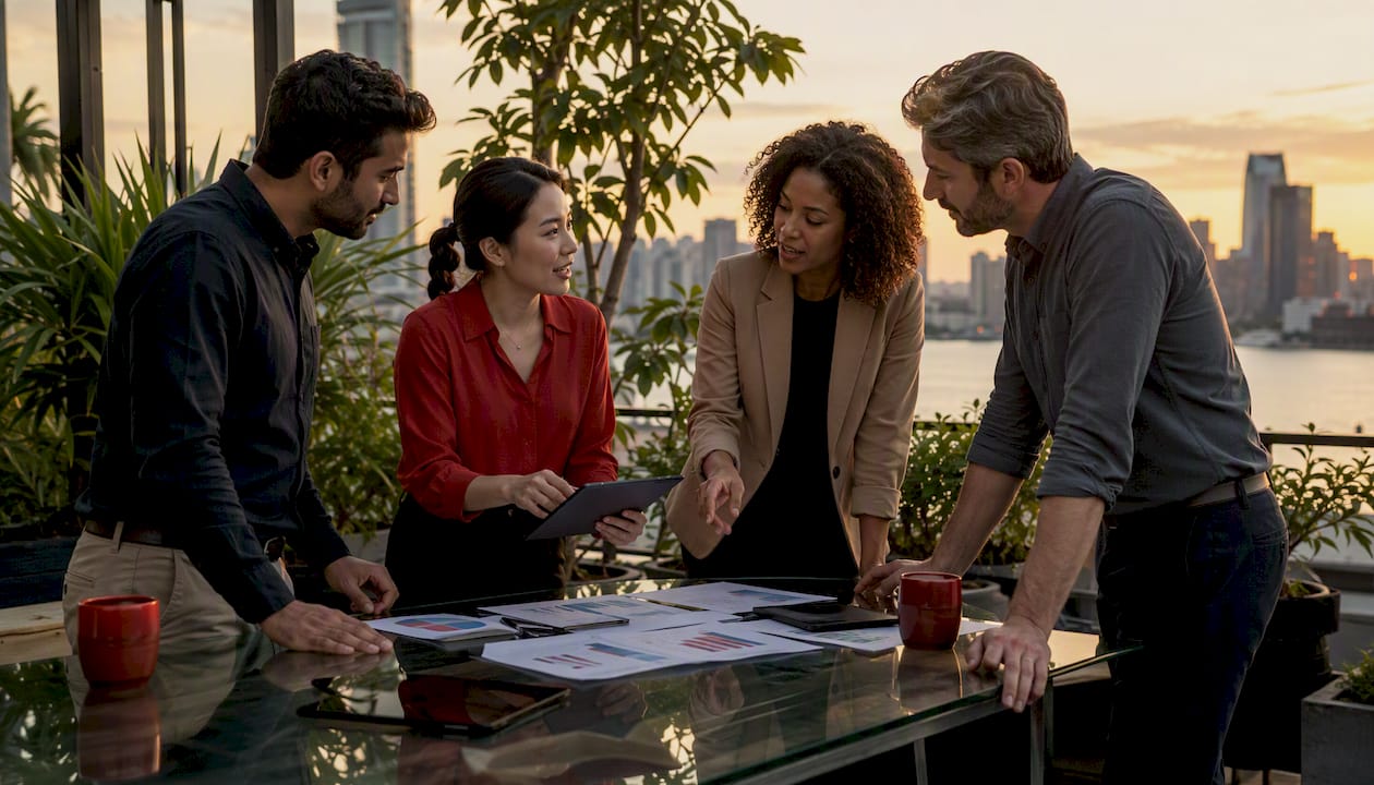 Marketing team discussing attribution tools