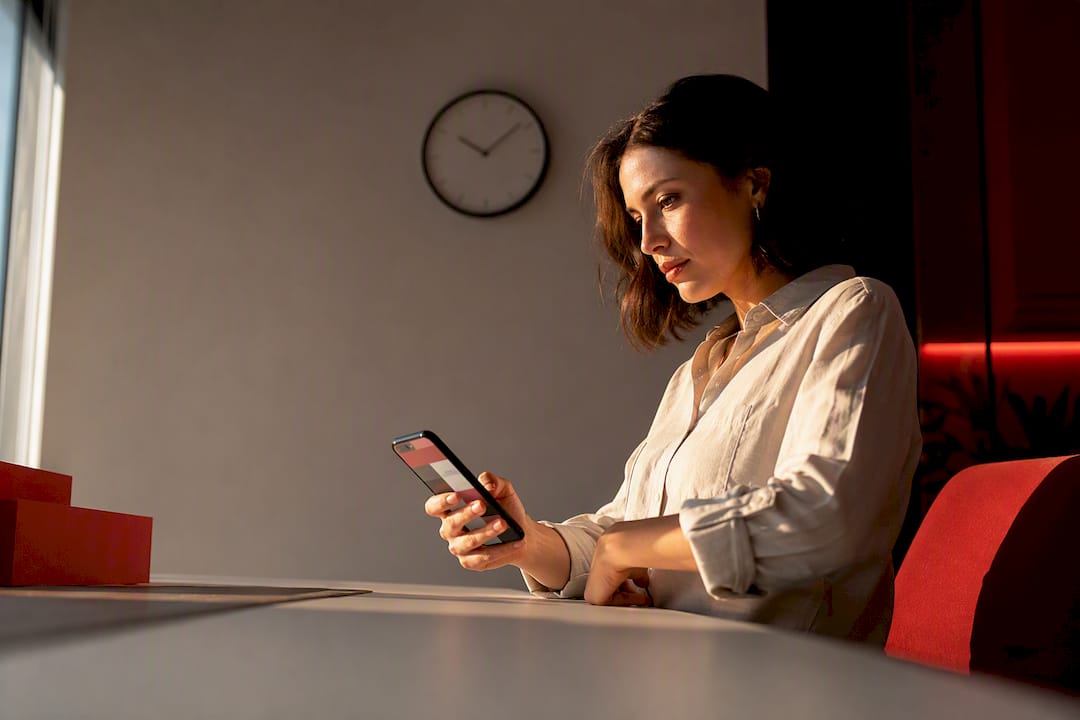 Strategist checking morning social post timing