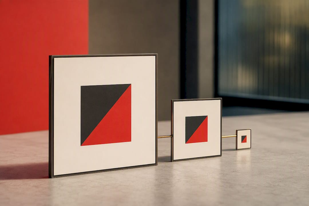 Logo simplified across smaller display sizes