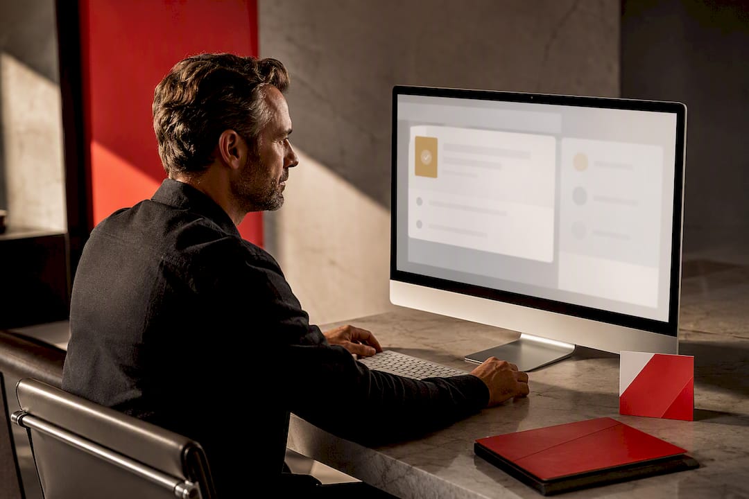 Brand manager reviewing verification application