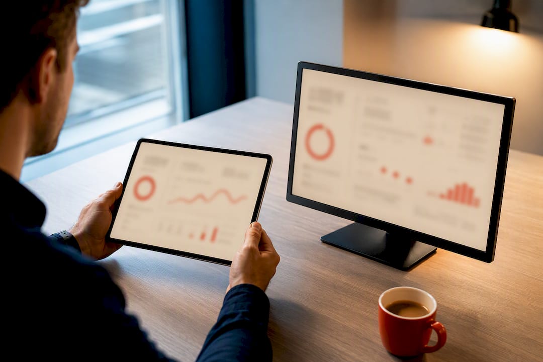 Analyst reviewing tracked website sessions