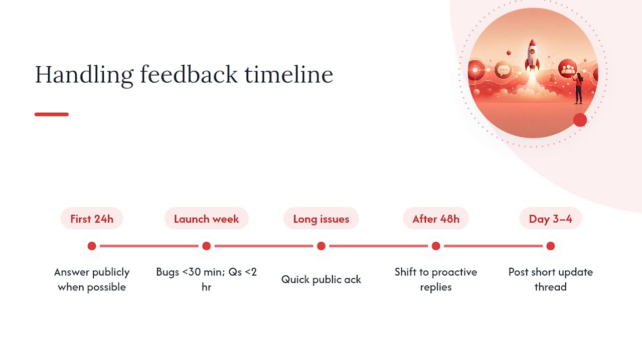 Handling Feedback and Questions During and After Launch — overview diagram