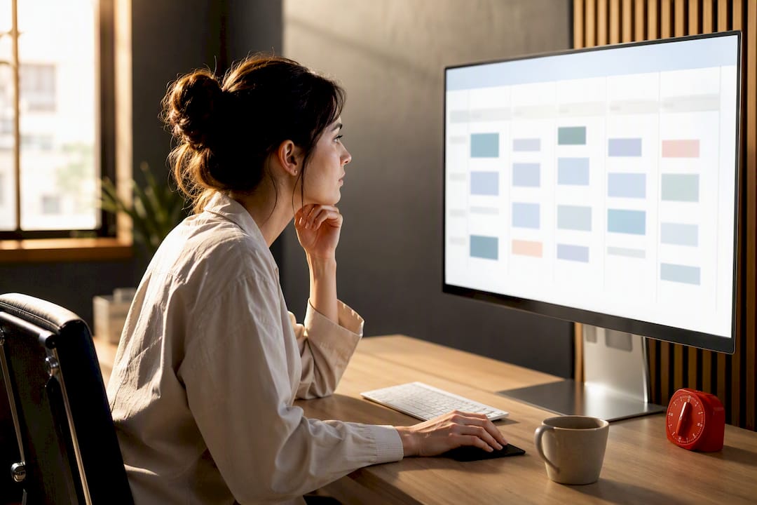 Strategist reviewing a social posting schedule