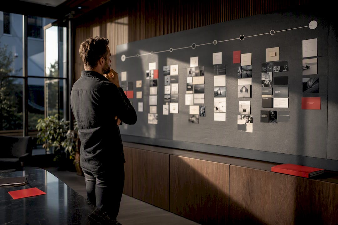 Campaign timeline and tracking plan in strategy room