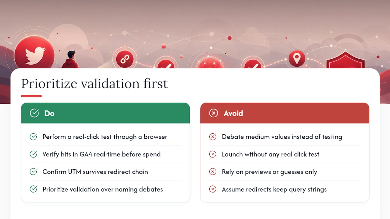 Why Most Teams Overthink UTM Setup and Underthink Validation — overview diagram