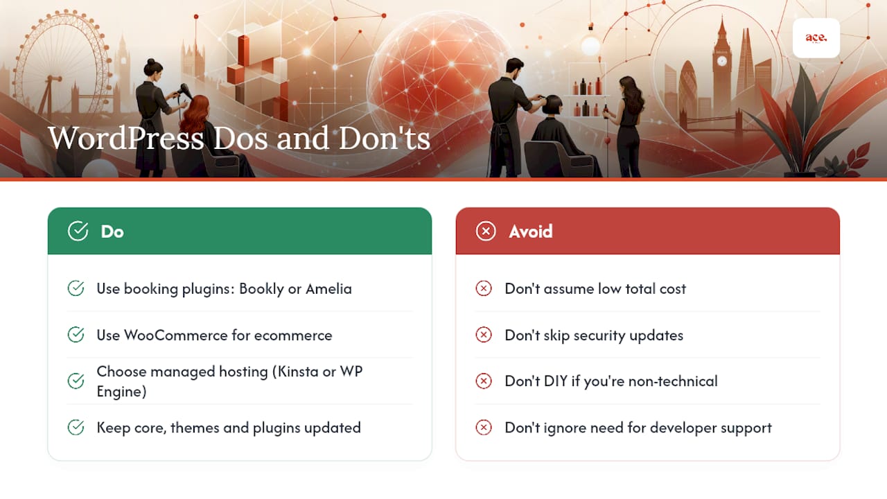 Is WordPress the right choice for your salon site? — overview diagram