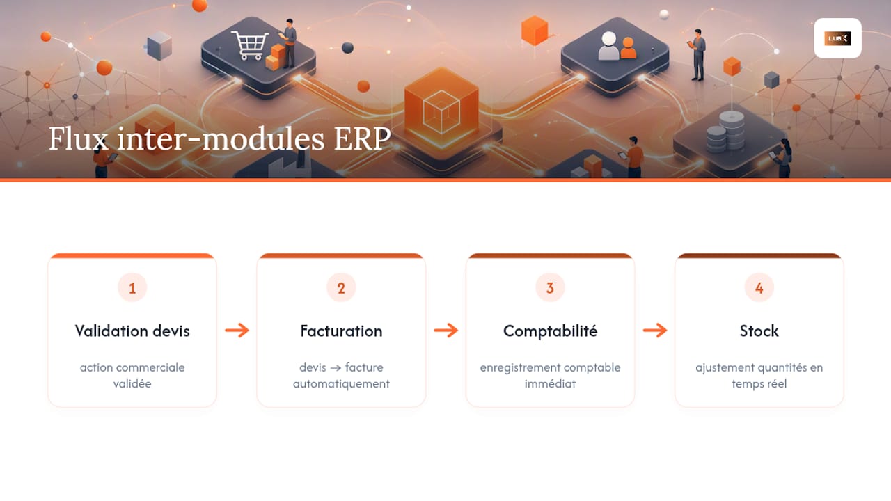 Qu'est-ce qu'un ERP modulaire et comment ça fonctionne ? — overview diagram