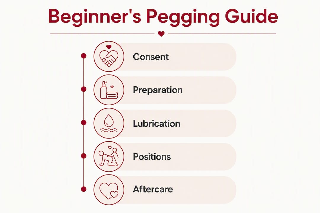 Infographic outlining beginner pegging steps