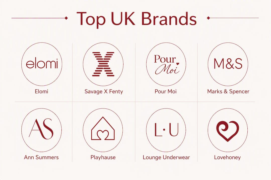 Infographic summarizing top UK plus size lingerie brands