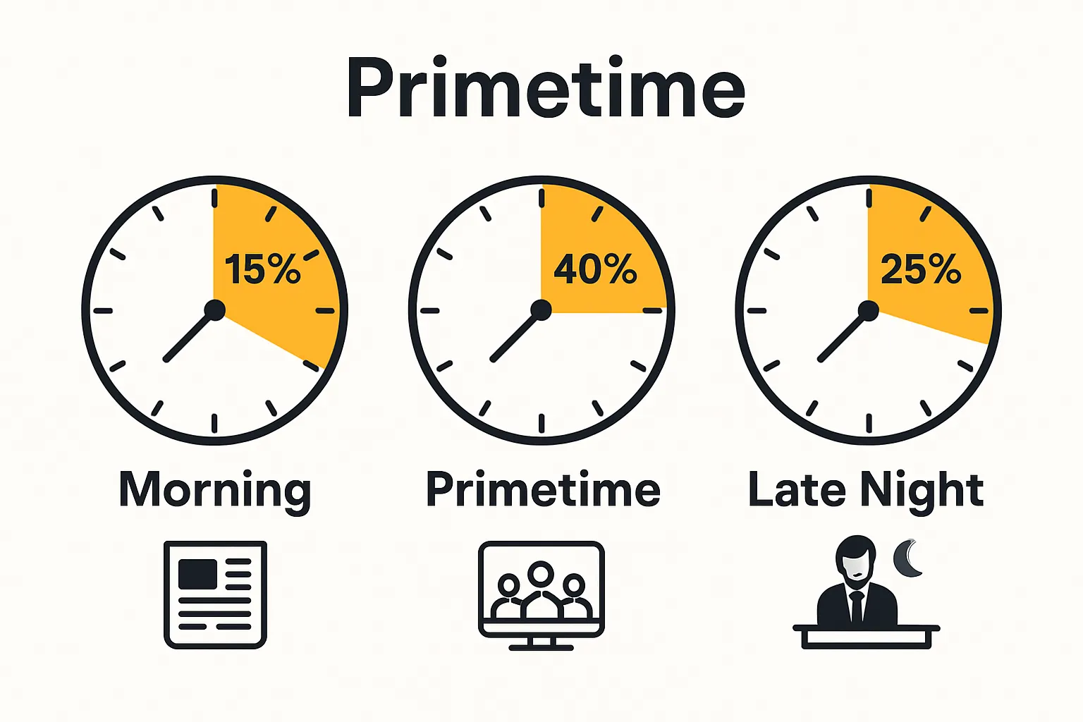 Breakdown of TV schedule time slots and their typical audiences