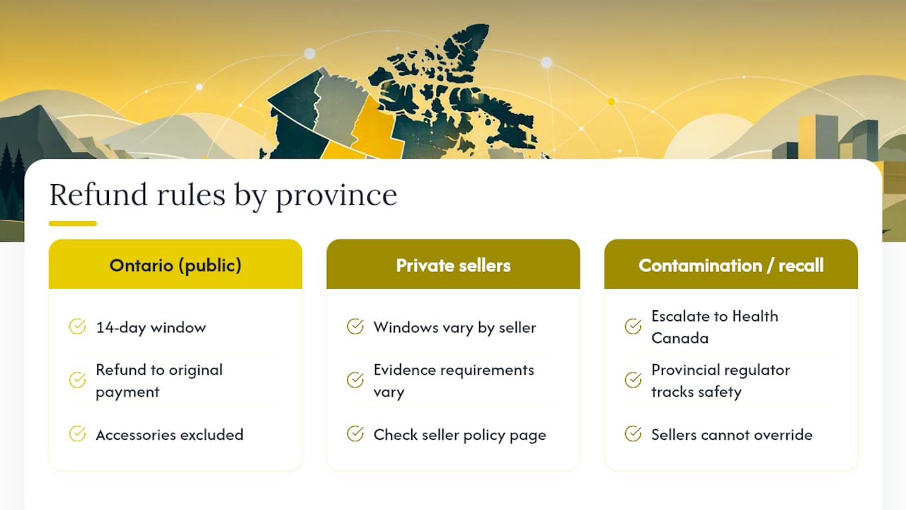 Ontario and private seller refund pathways