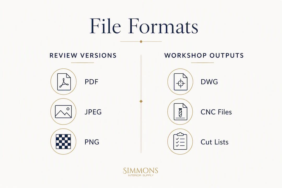 Infographic comparing shop drawing file formats