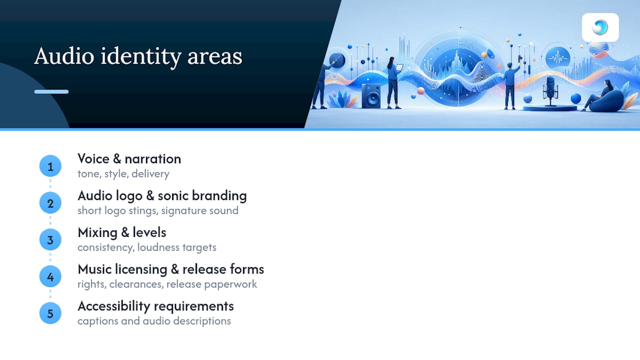 Diagram of five audio identity components