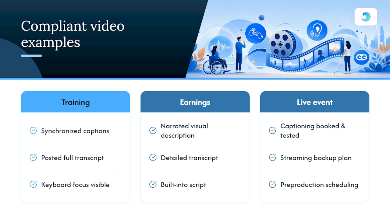 What Compliant Video Actually Looks Like in Practice overview diagram