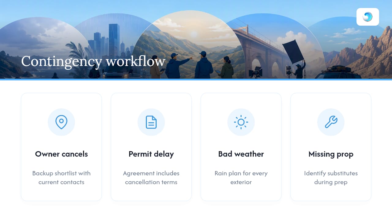Location contingency planning workflow