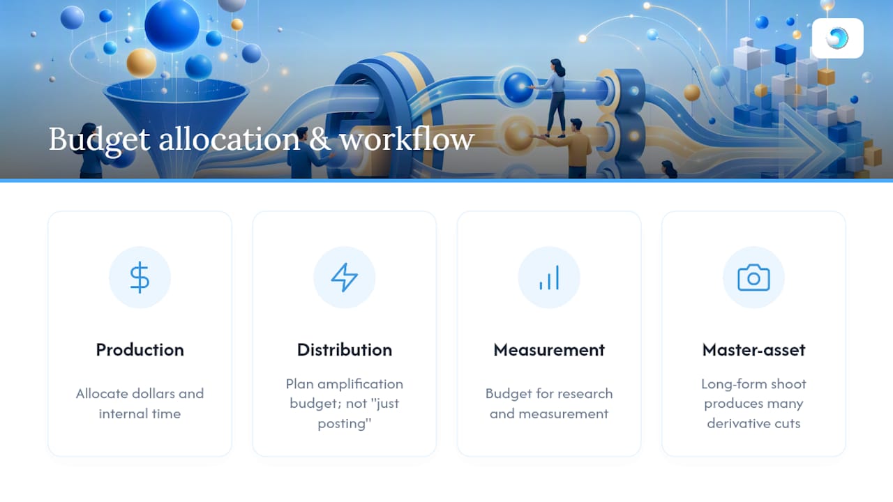 Branded content budget allocation and asset flow