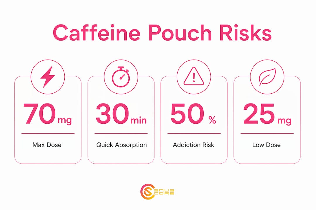Infographic with key caffeine pouch health statistics