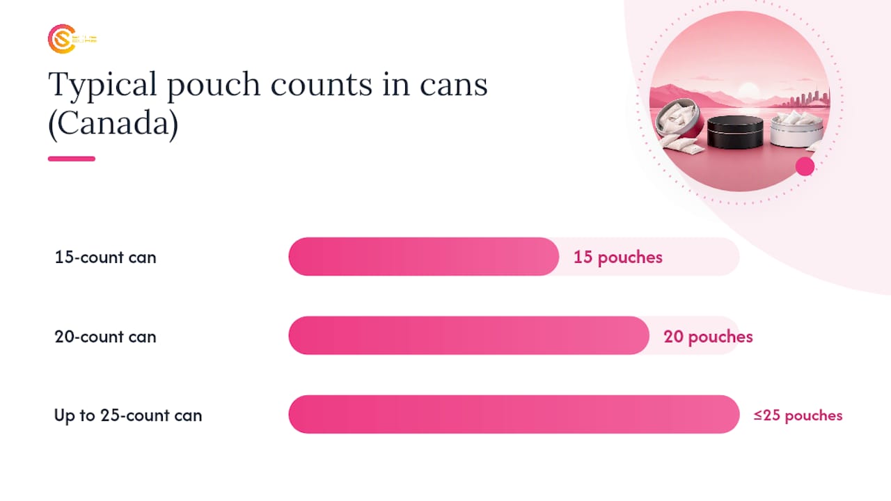 Diagram comparing pouch counts by brand and format