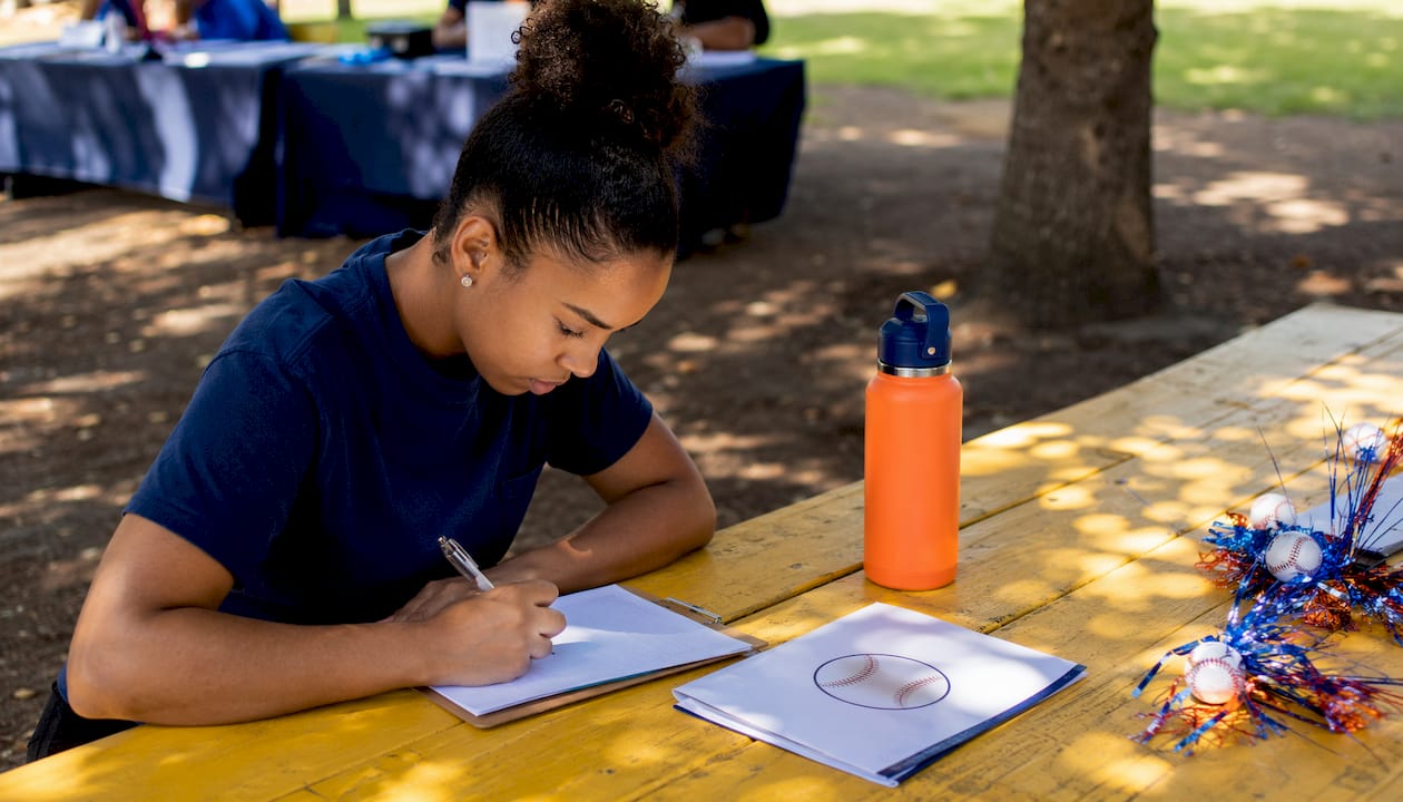 Contestant focused during baseball trivia competition