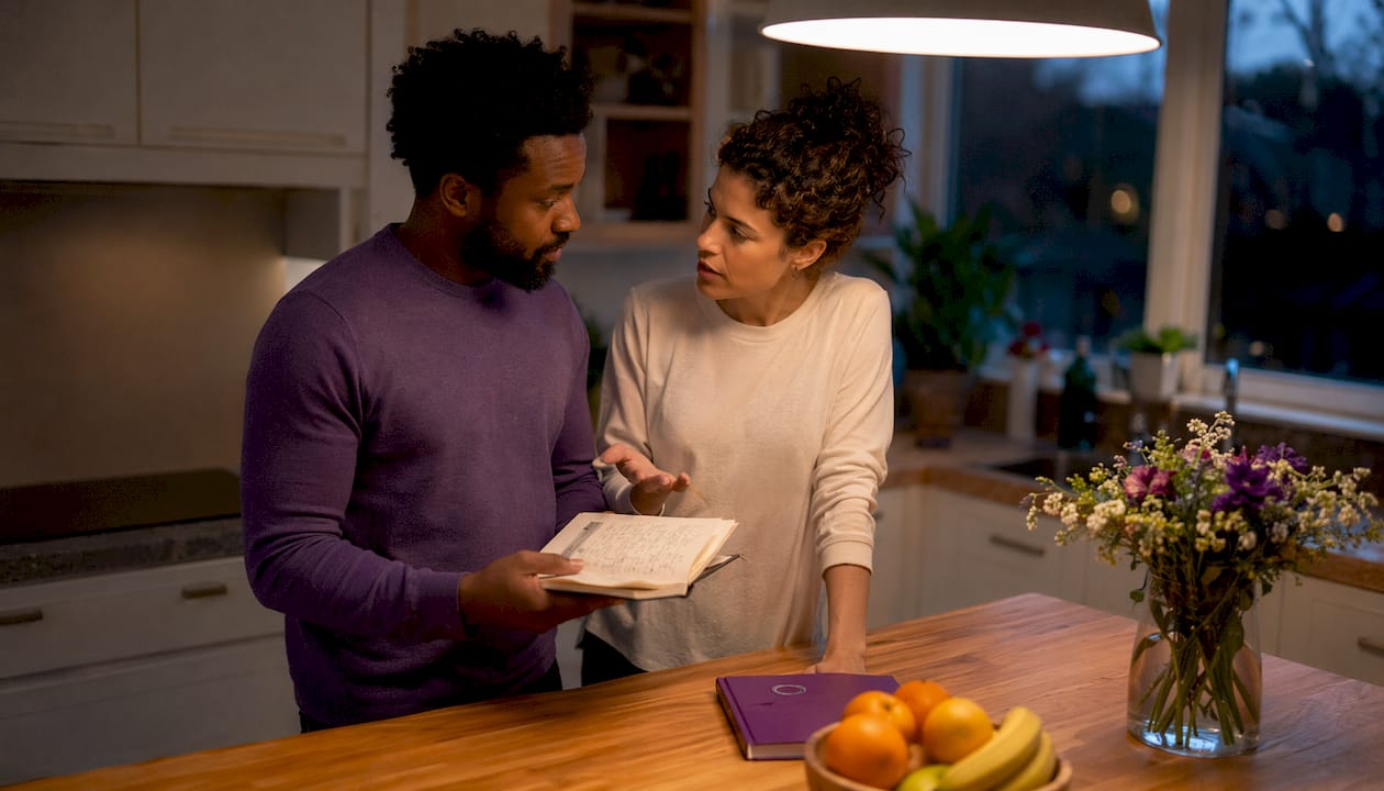 Couple discussing relationship trust issues