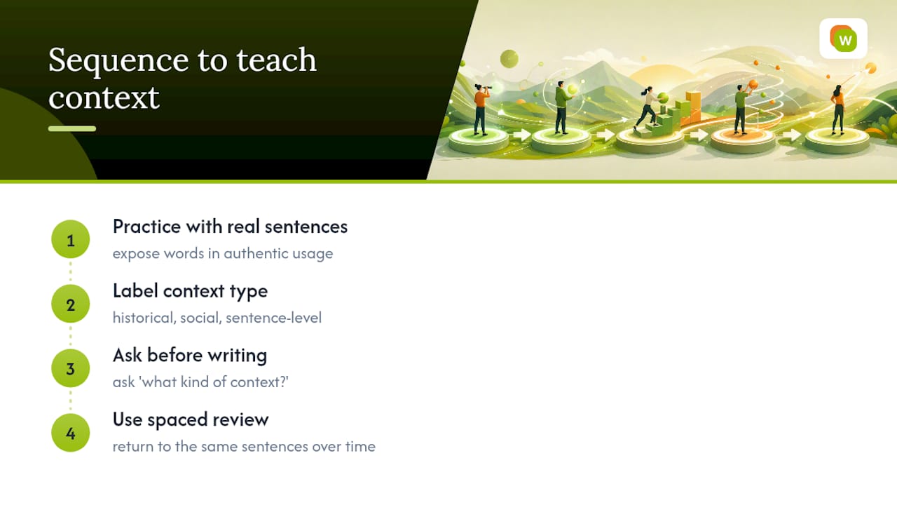 Why teaching 'context' matters more than teaching definitions — overview diagram