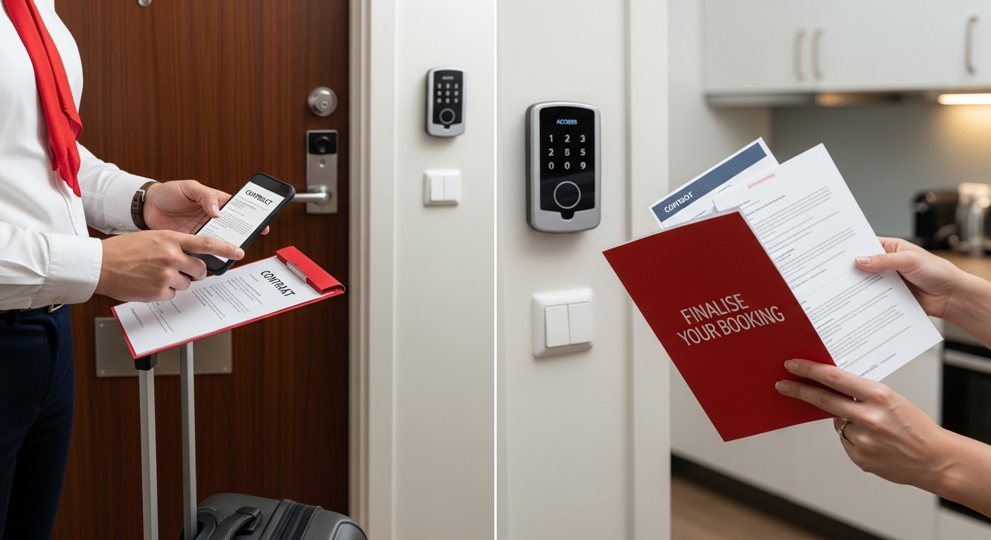 serviced apartment booking Sweden check-in