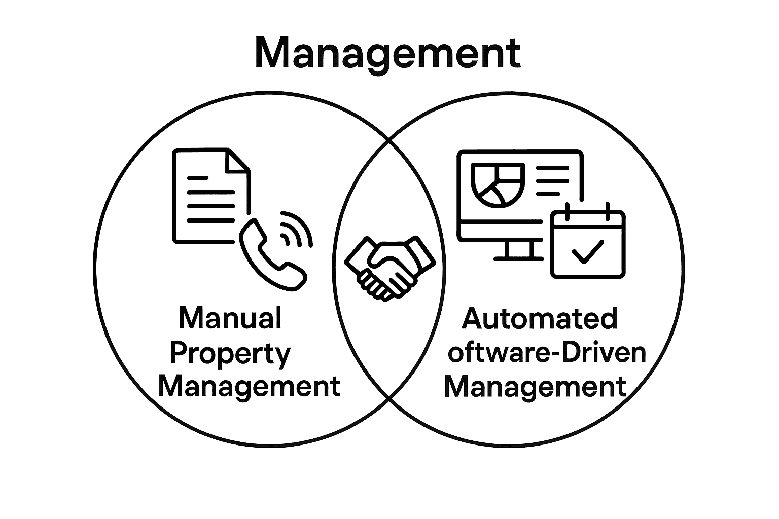 Comparison infographic: manual vs. software property management