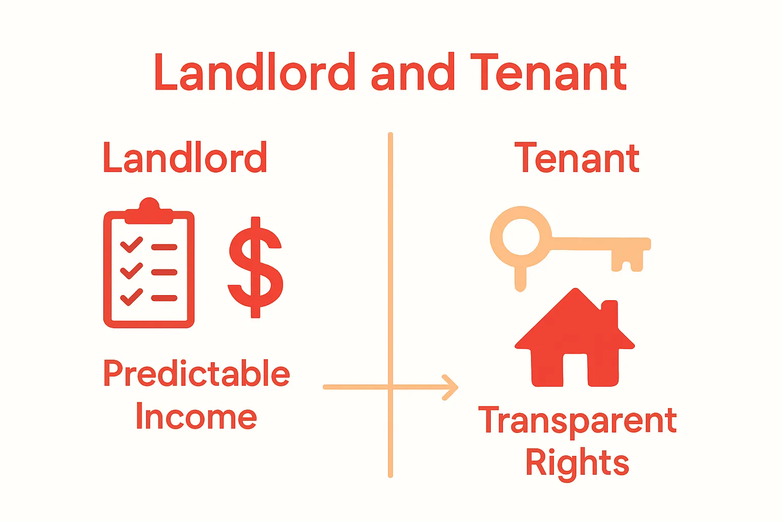 Simple infographic comparing property owner and tenant lease benefits