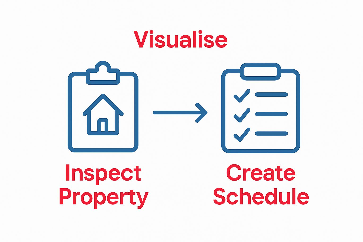 Infographic showing inspection leading to maintenance schedule