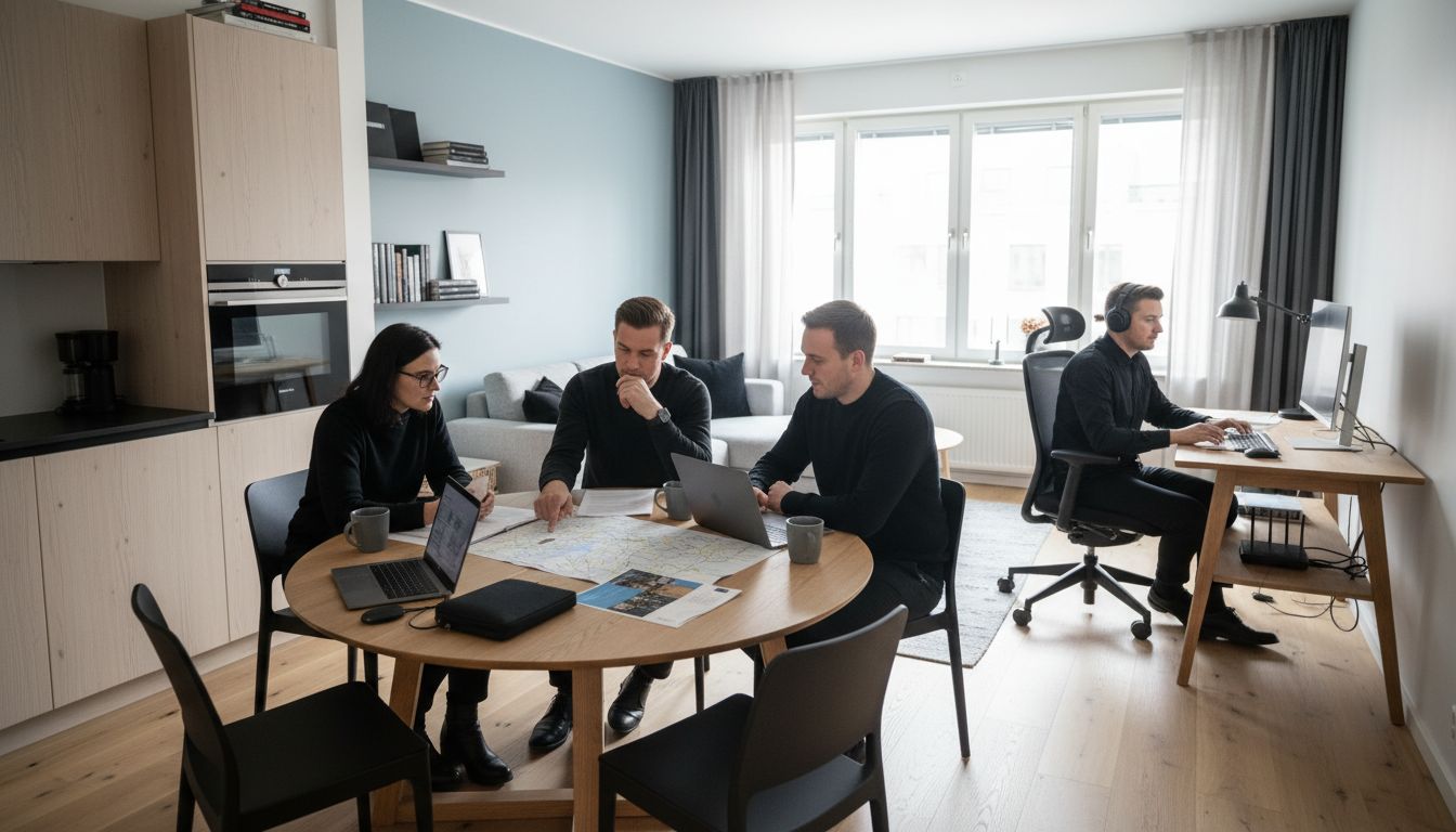 Serviced apartment workspace Sweden