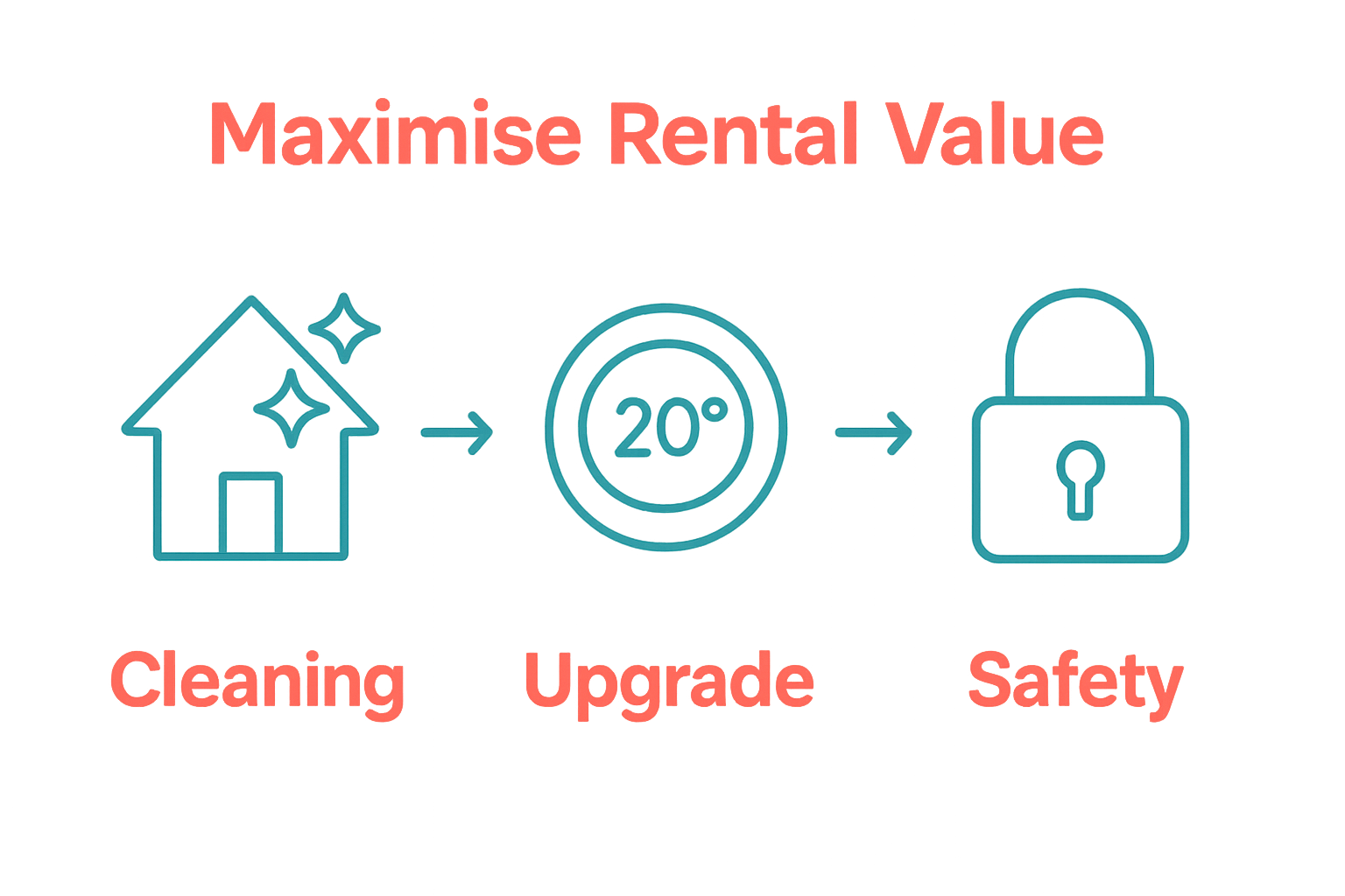 Three-step infographic: cleaning, smart upgrades, security