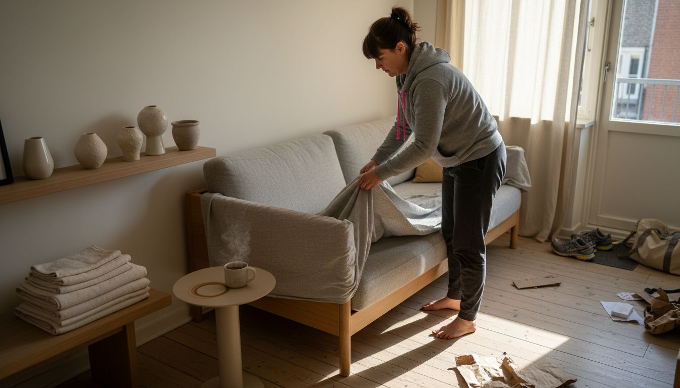 Preparing living room for long-term guests
