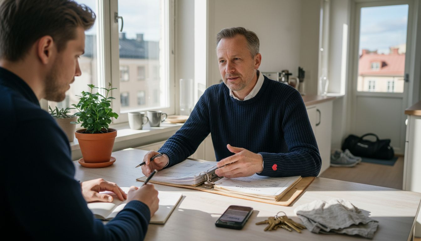 Landlord explaining tenant protections in Sweden