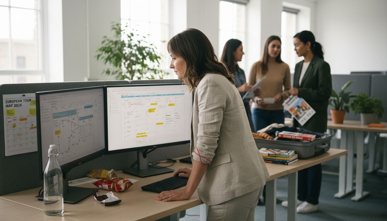 Coordinator handling group business travel bookings