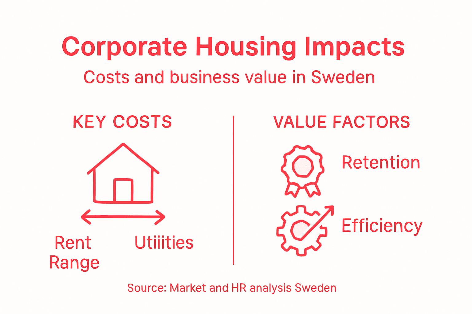 Infographic showing corporate housing costs and value
