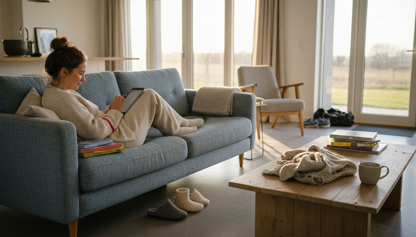 Remote worker in Nordic rented villa