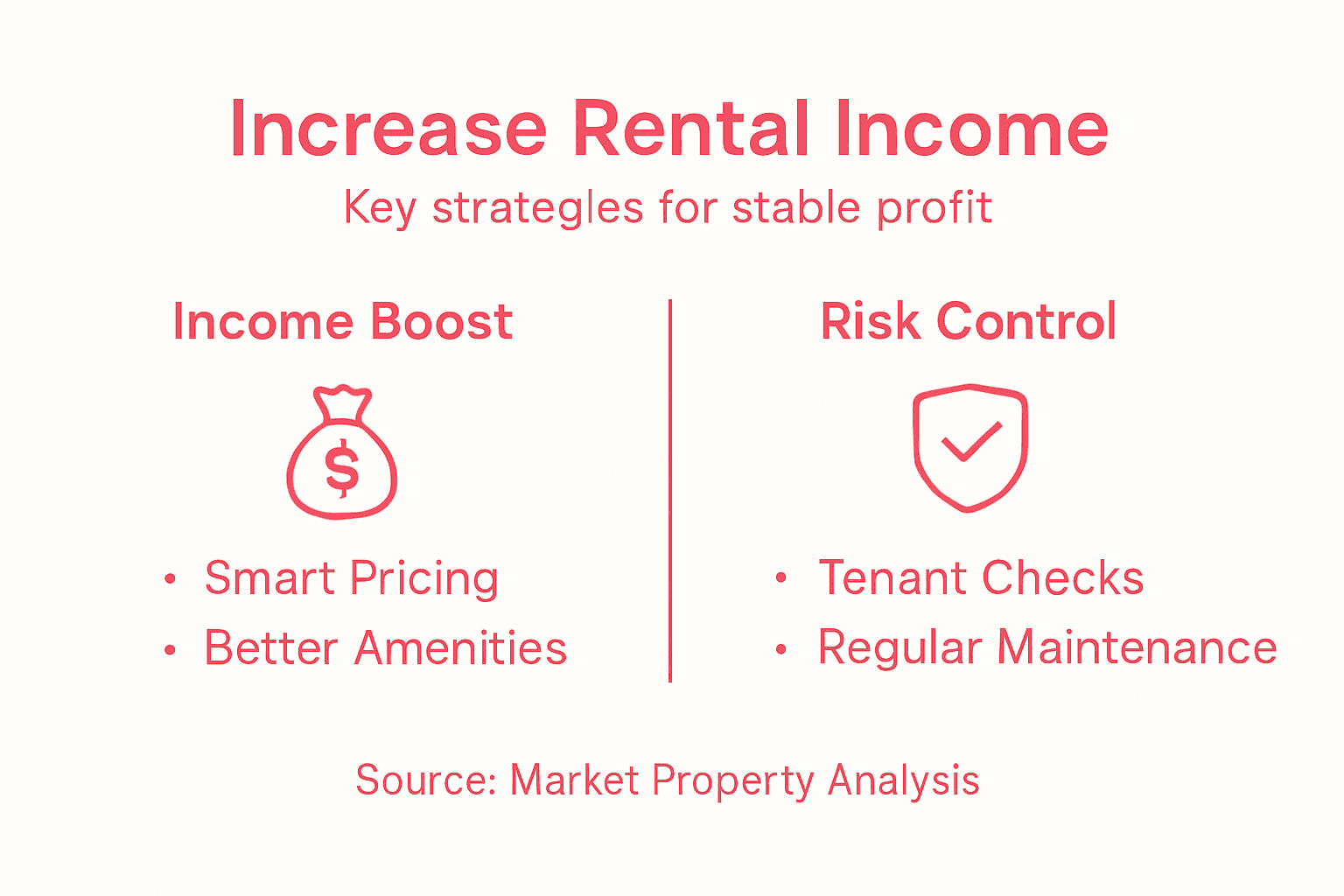 Infographic of rental income strategies and risk control