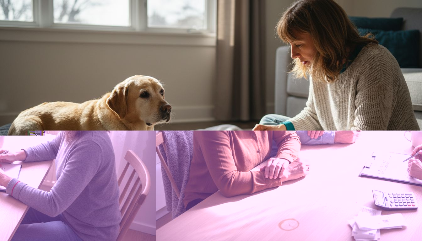 Couple discussing contract with property manager