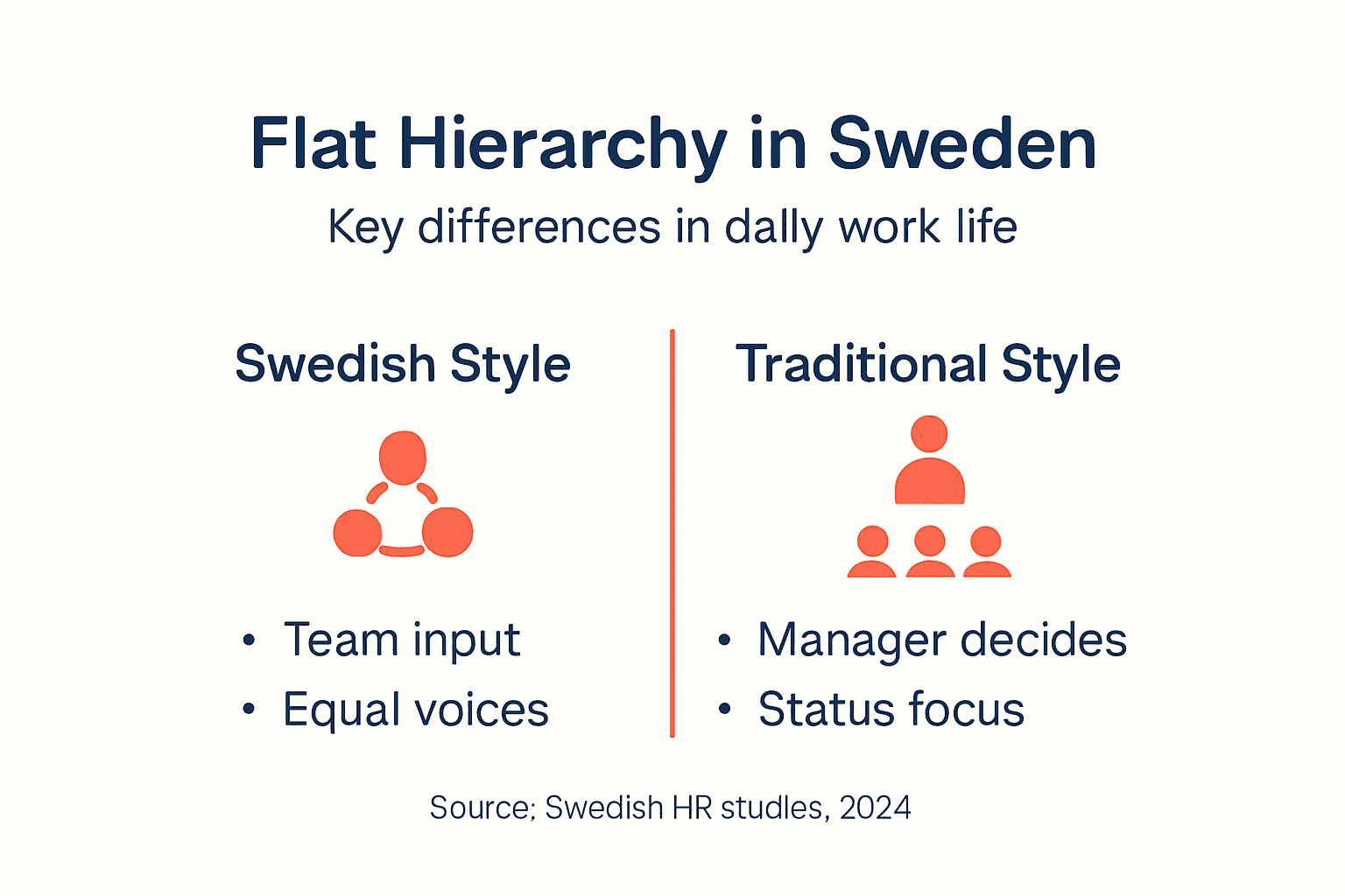 Flat hierarchy differences Swedish vs typical