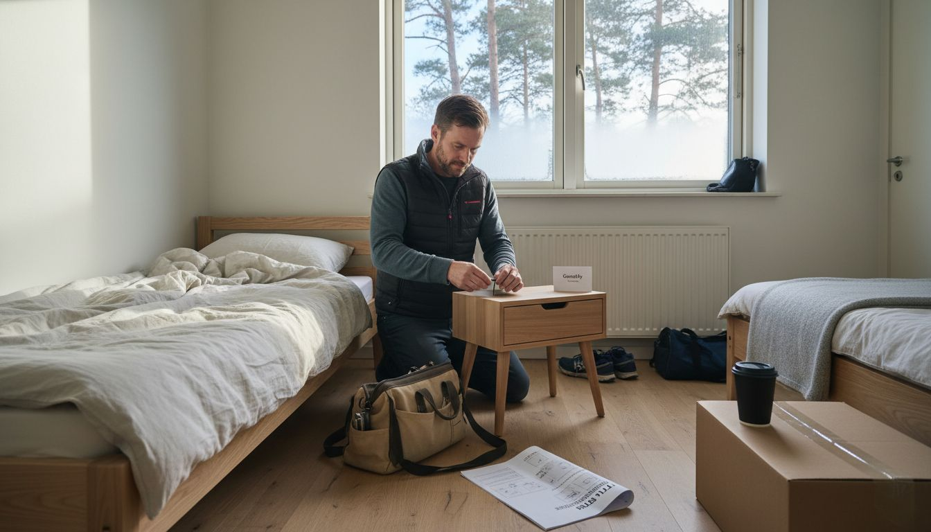 Supervisor preparing two-bedroom corporate housing