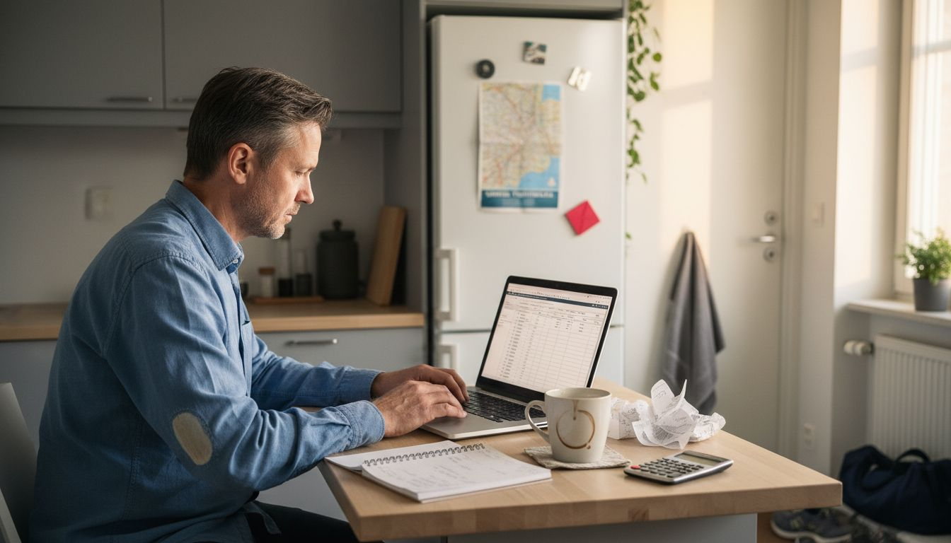 Accountant tracking serviced apartment budget