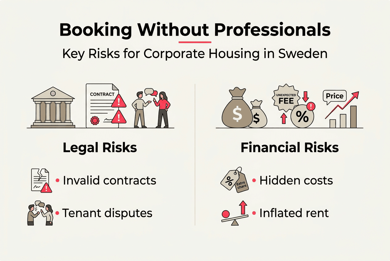 Infographic on corporate housing booking risks