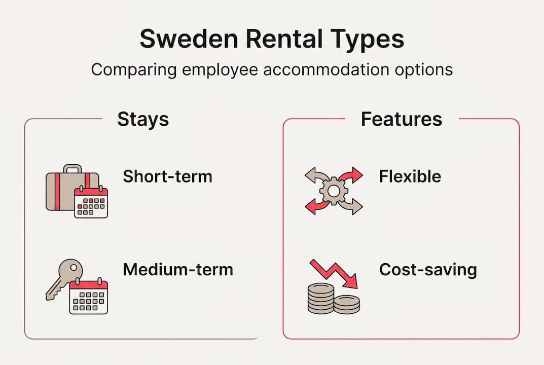 Infographic comparing Swedish rental options