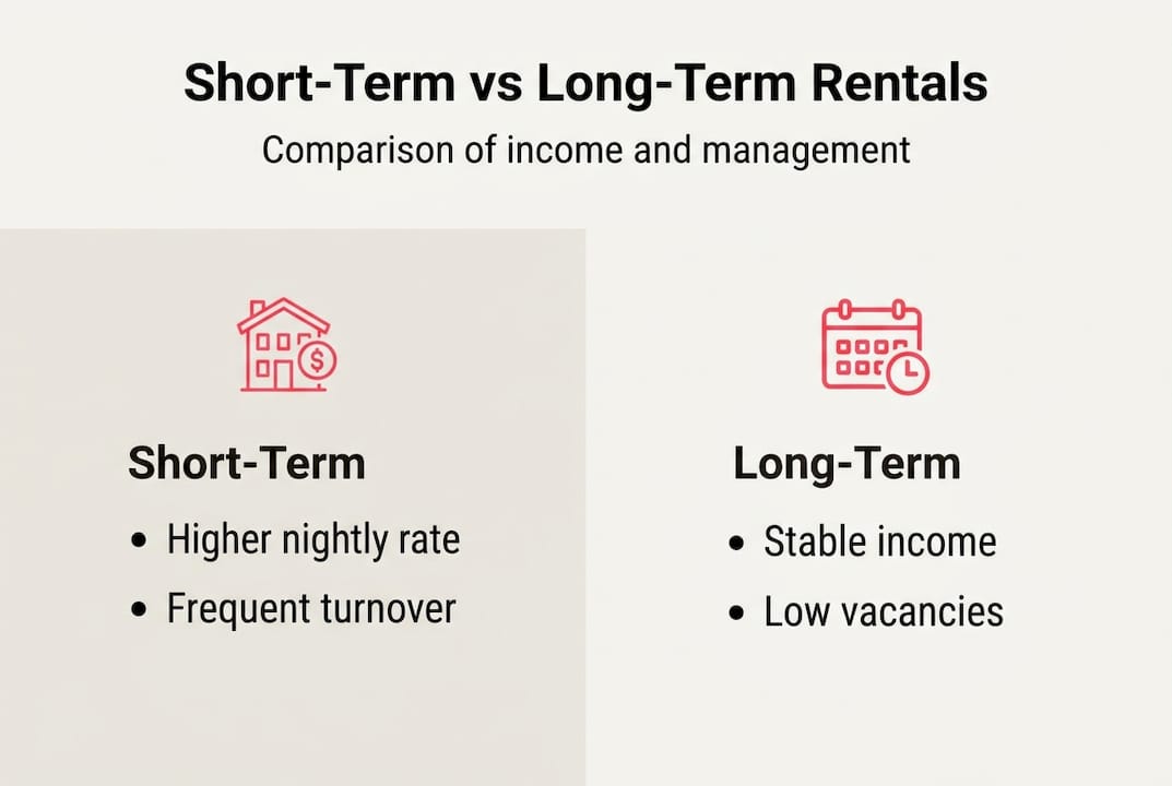 Infographic comparing rental income and management