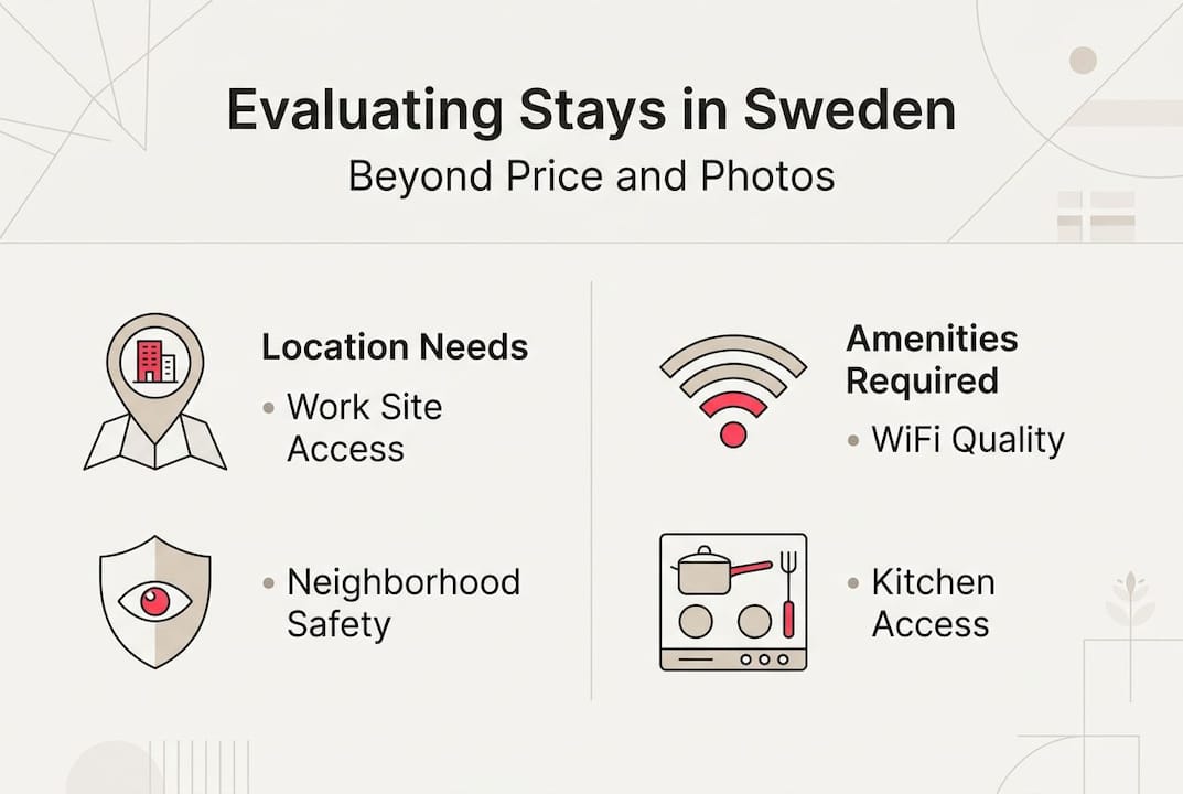 Infographic comparing stay evaluation factors