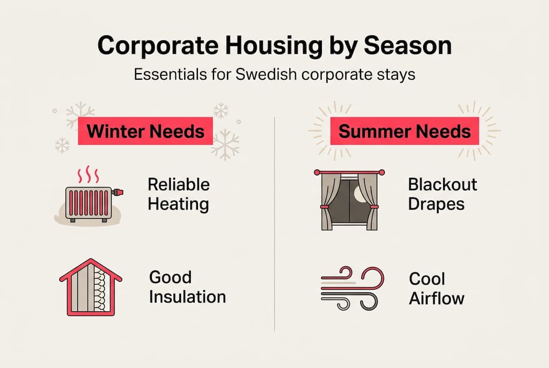 Infographic corporate housing essentials by season